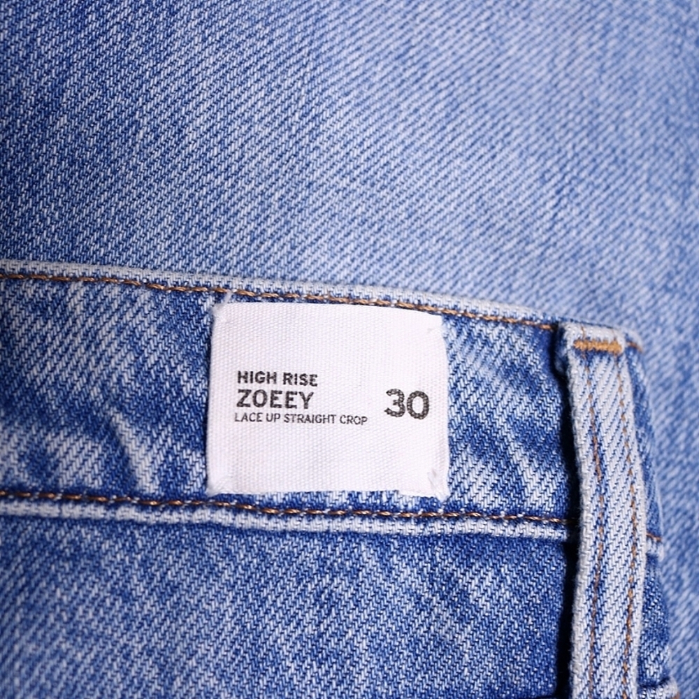 HUDSON Women's Zoeey Hig Rise Lace Up Straight Crop Jean Size 30 - Picture 6 of 9